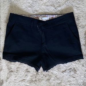 Black mid rise shorts